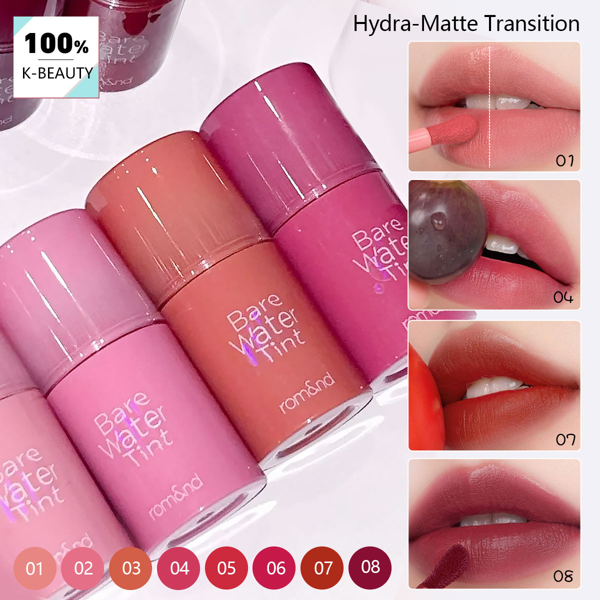 rom&nd BARE MOOL TINT,Water-Li - огляд і ціна Lip Tint Korean